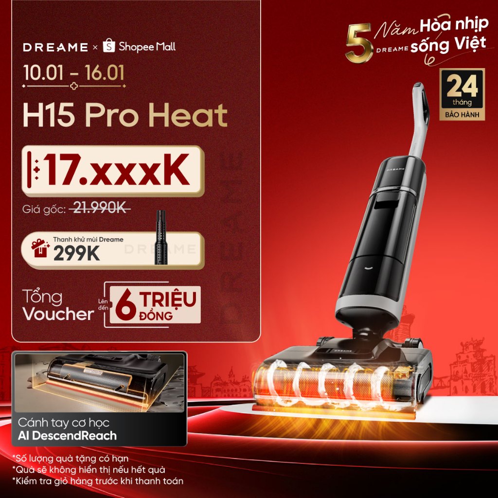Dreame H15 Pro/ H15 Pro Heat/ H15 Pro FoamWash/ H16 Pro Steam Máy hút bụi lau sàn không dây | Giặt n