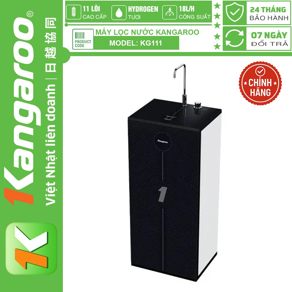 Máy lọc nước Kangaroo Hydrogen KG111, 11 Lõi Lọc, Bảo Hành Chính Hãng 24 Tháng Tại Nhà