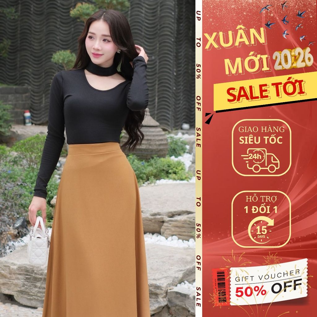 Set Áo body cổ tròn phối chân vái dáng suông Emili Design thanh lịch [V216]