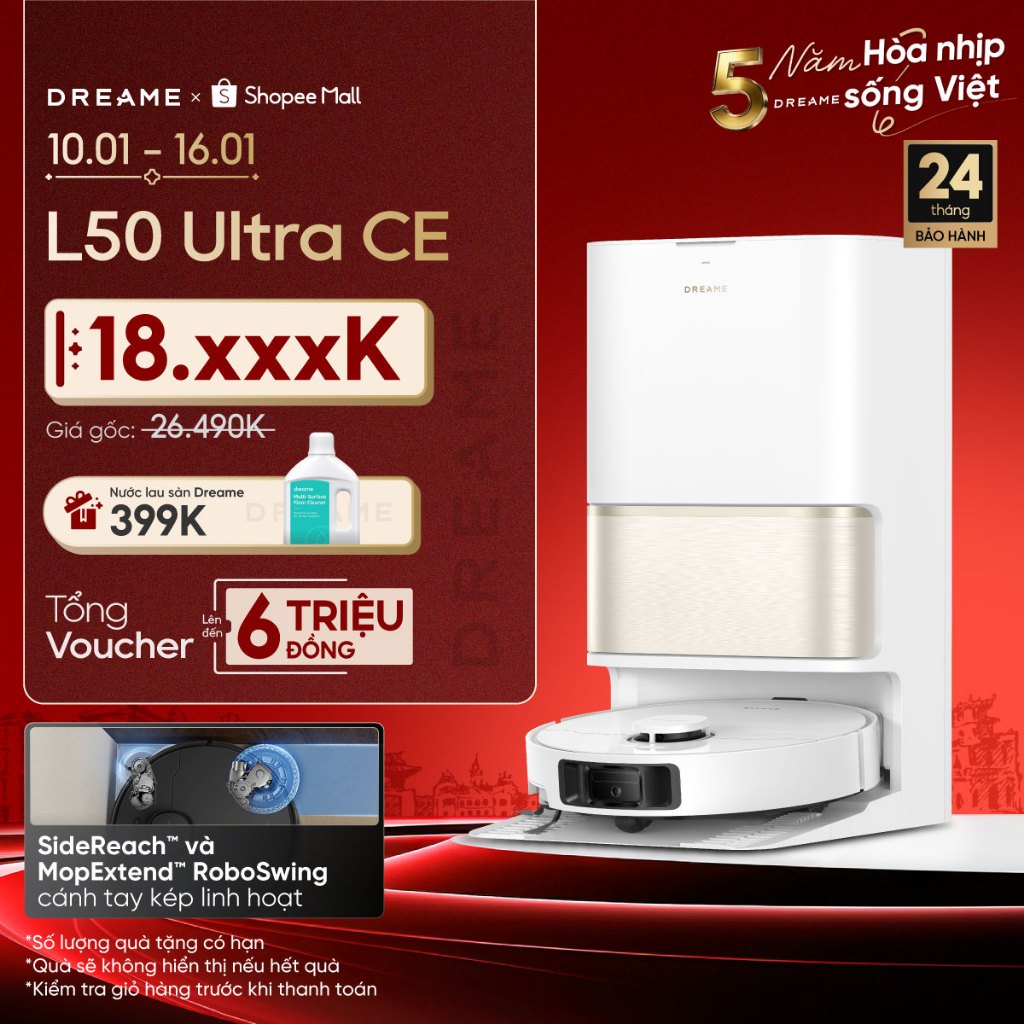 Dreame L30s Ultra/L10s Ultra Gen 3/L50 Ultra CE Robot hút bụi thông minh | Lau xoay kép |  | BH 24 t