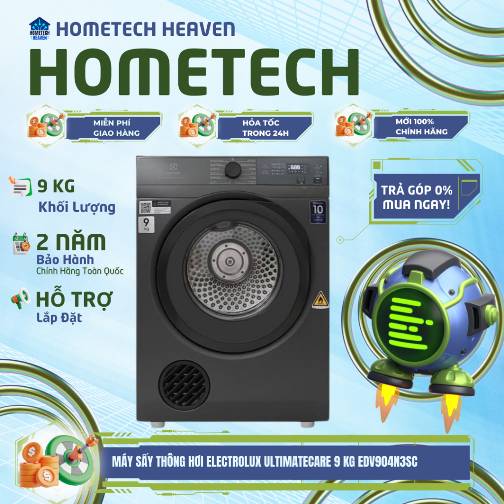 EDV904N3SC - Máy sấy thông hơi Electrolux UltimateCare 9 kg EDV904N3SC - Hàng Chính Hãng