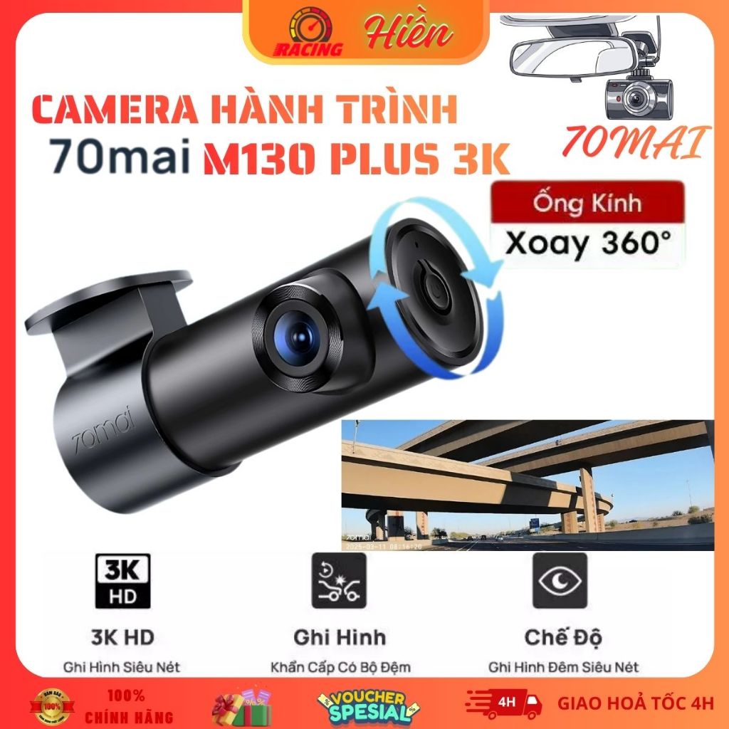 Camera Hành Trình 70mai M310 Plus 3K  Phiên Bản Quốc Tế, Ghi Hình 3K HD Ra Lệnh Giọng Nói