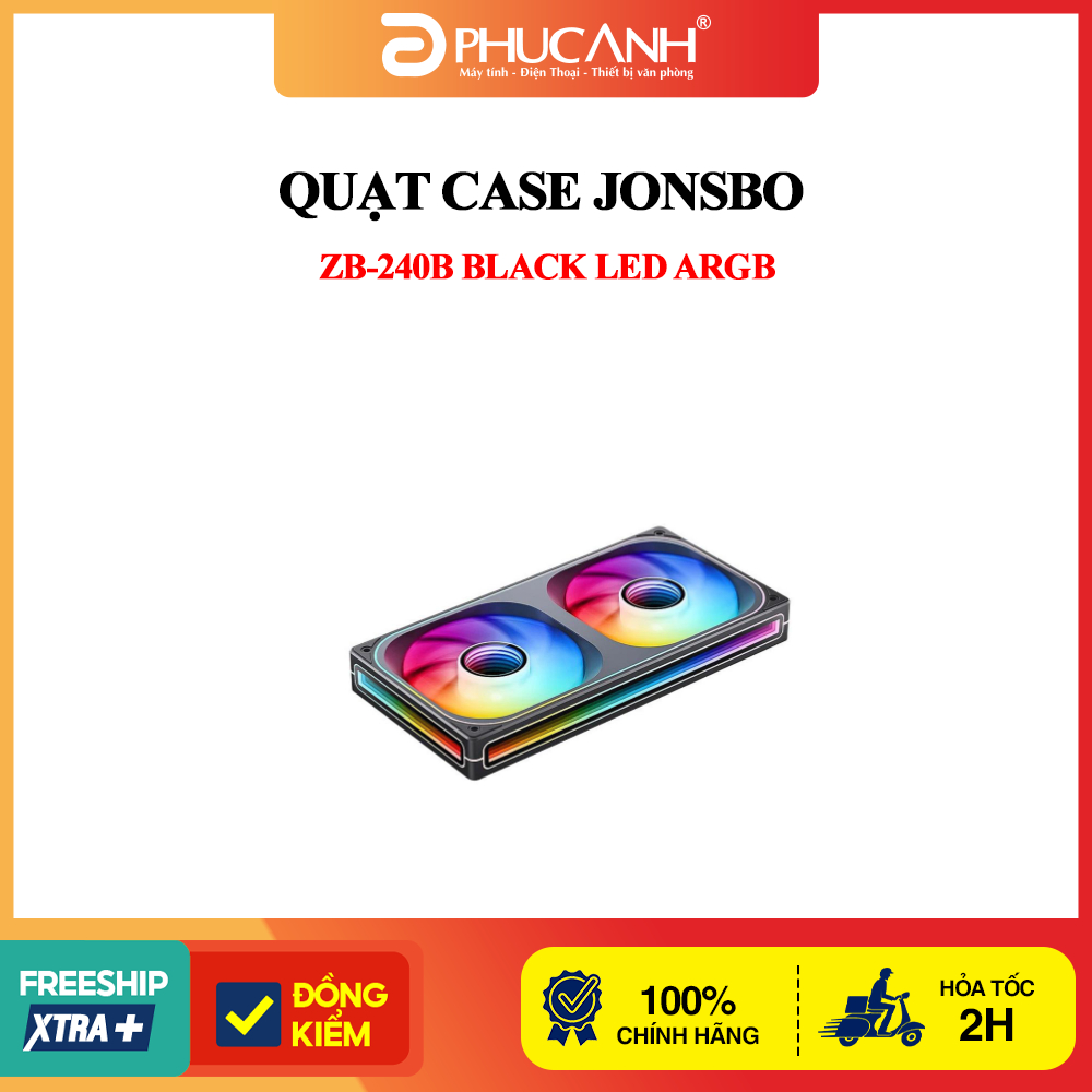 Quạt case JONSBO ZB-240B BLACK LED ARGB bảo hành 24 tháng