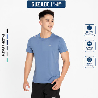 Áo T-Shirt Nam GUZADO Vải COOMAX Thoáng Khí Co Giãn Tốt, Phong Cách Thể Thao, Khỏe Khoắn GTS04-GATS25S004