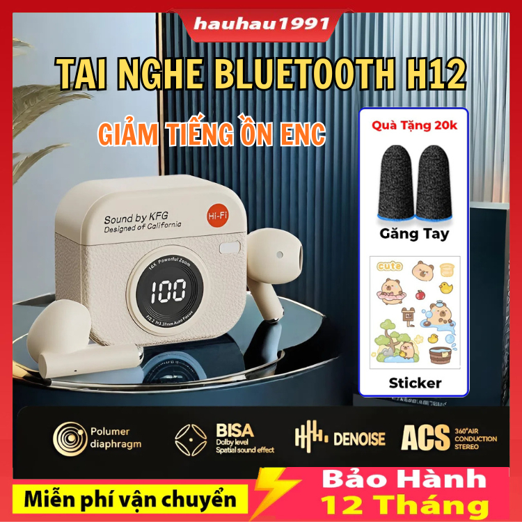 Tai nghe Bluetooth HQAi H12 / X55 / S10 không dây tích hợp MIC, chống nước , cảm ứng chạm, chống ôn,