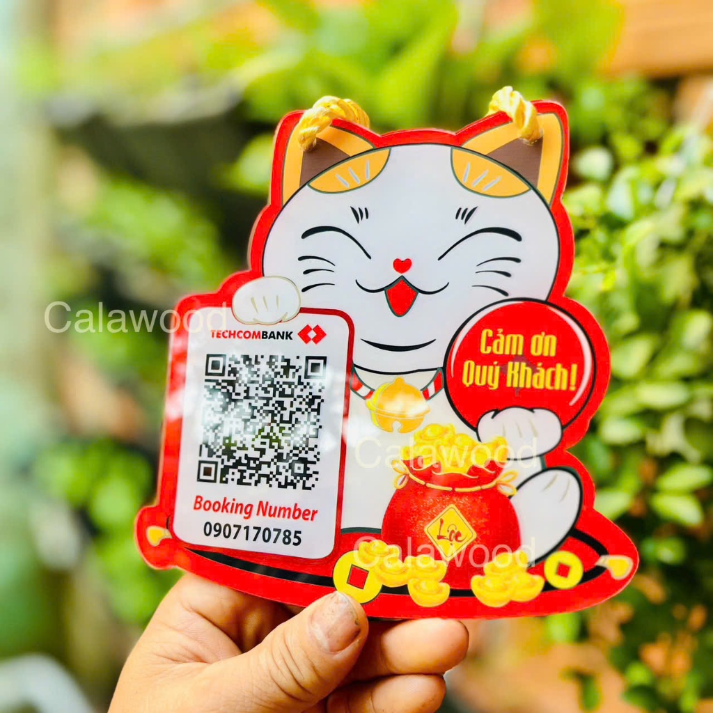 (GỞI MẢ QR DÙM SHOP) Bảng QR Mica hình Mèo In màu UV dùng quét mã QR chuyên nghiệp, tiện lợi, nhanh 
