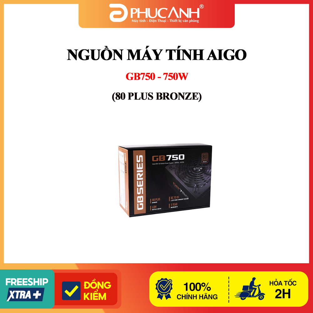 Nguồn máy tính Aigo GB750 - 750W (80 Plus Bronze)