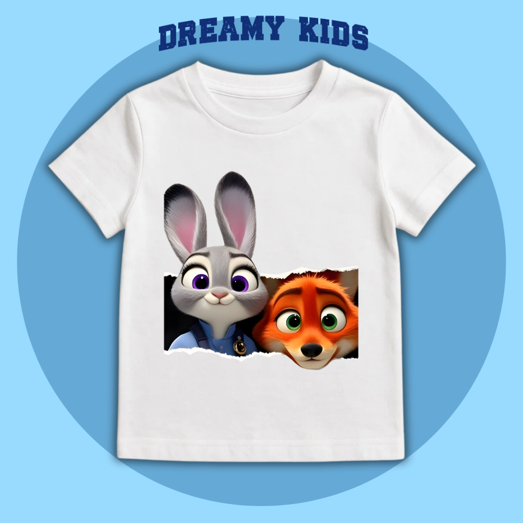 [Zootopia] Áo thun cộc tay in hình Zootopia ngộ nghĩnh cho bé trai, bé gái từ 9kg-34kg