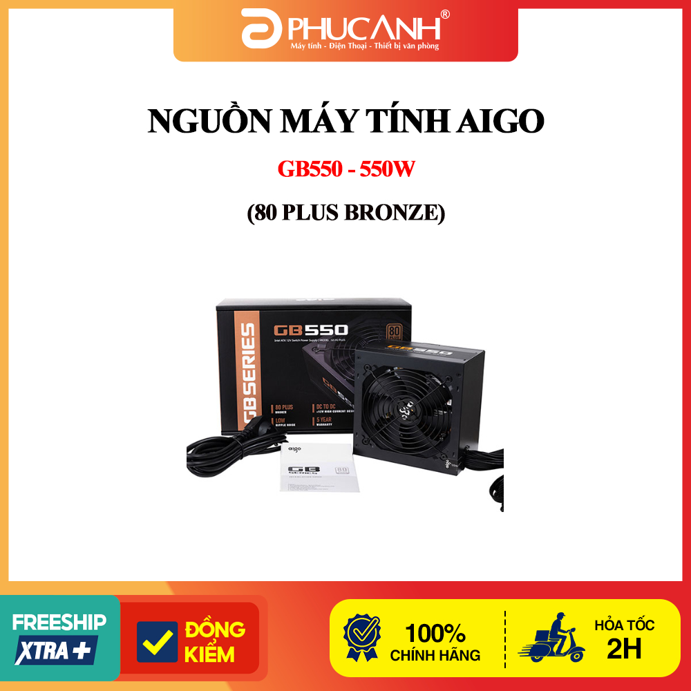 Nguồn máy tính Aigo GB550 - 550W (80 Plus Bronze)