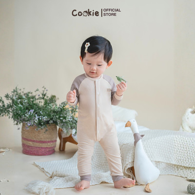 Bodysuit Cho Bé COOKIE, Sleepsuit Cài Giữa Phối Thân Cho Bé Size Từ 0 Đến 6 Tháng 2026 MỚI