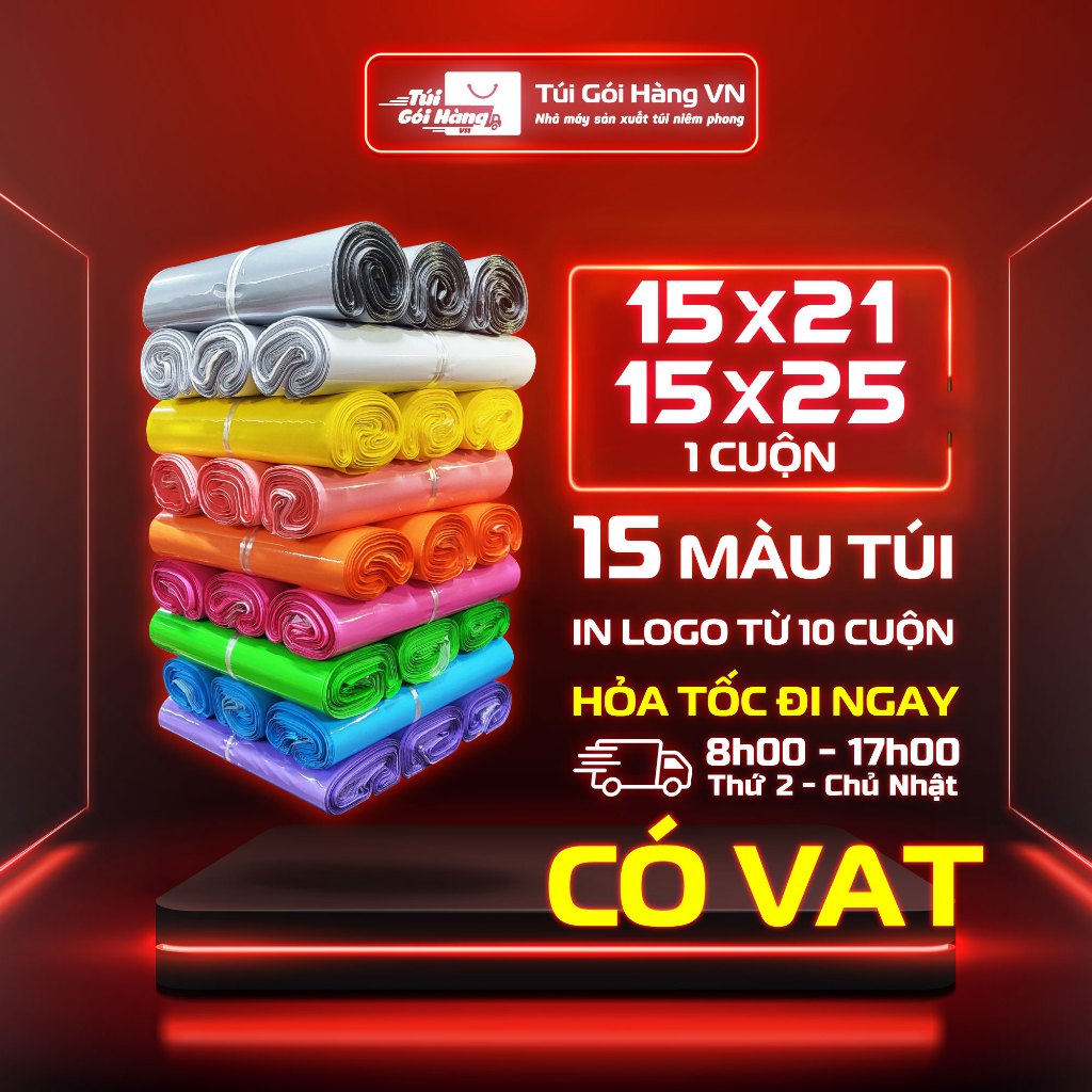 [1 Cuộn] Túi Niêm Phong 15x20 15x25 Gói Phụ Kiện, Hỏa Tốc, Giá Đã Bao Gồm VAT - Túi Gói Hàng VN