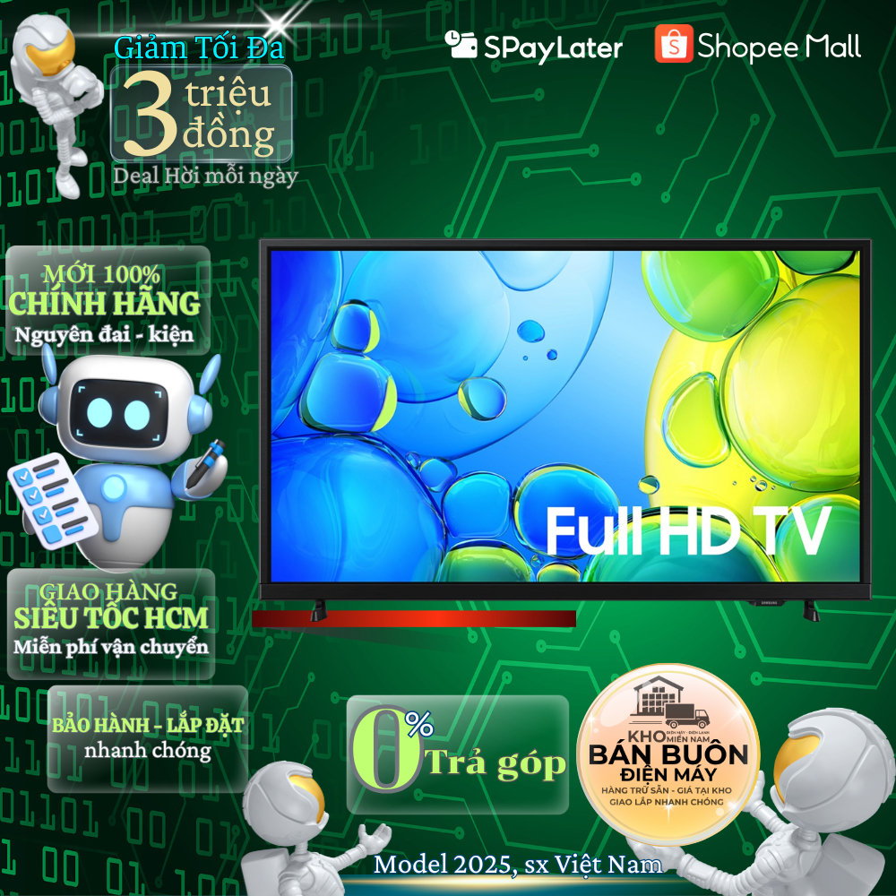 Smart Tivi Samsung 43 inch Full HD UA43F6000F model 2025, trợ lý Tiếng Việt qua app điện thoại