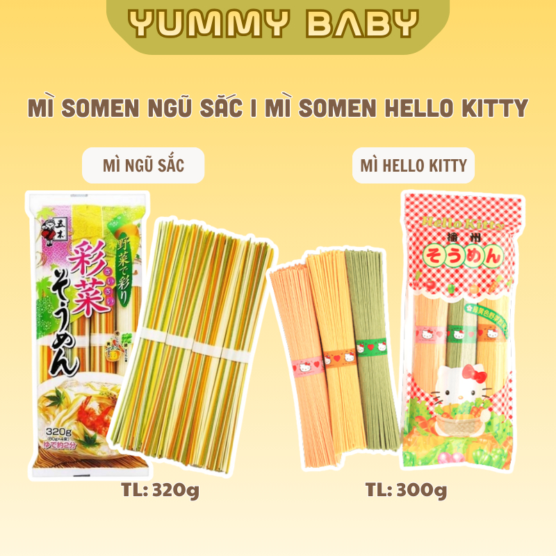 Mỳ Somen Ngũ Sắc | Mì Somen Rau Củ Hello Kitty Cho Bé Ăn Dặm Và Cả Gia Đình - YUMMY