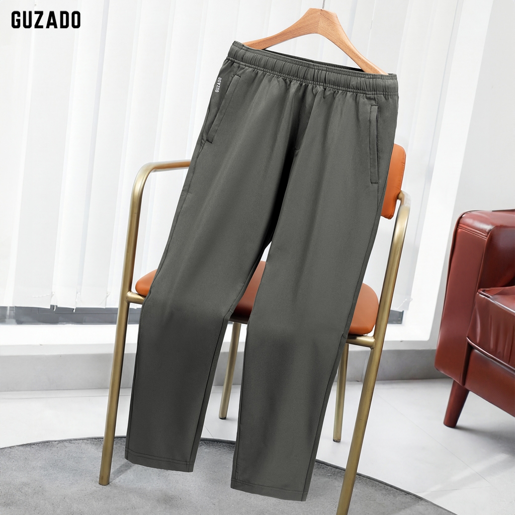 Quần Thể Thao Nam GUZADO Cao Cấp Chất Gió Đứng Form, Cạp Chun, Dáng Suông Vận Động Thoải Mái GDC01