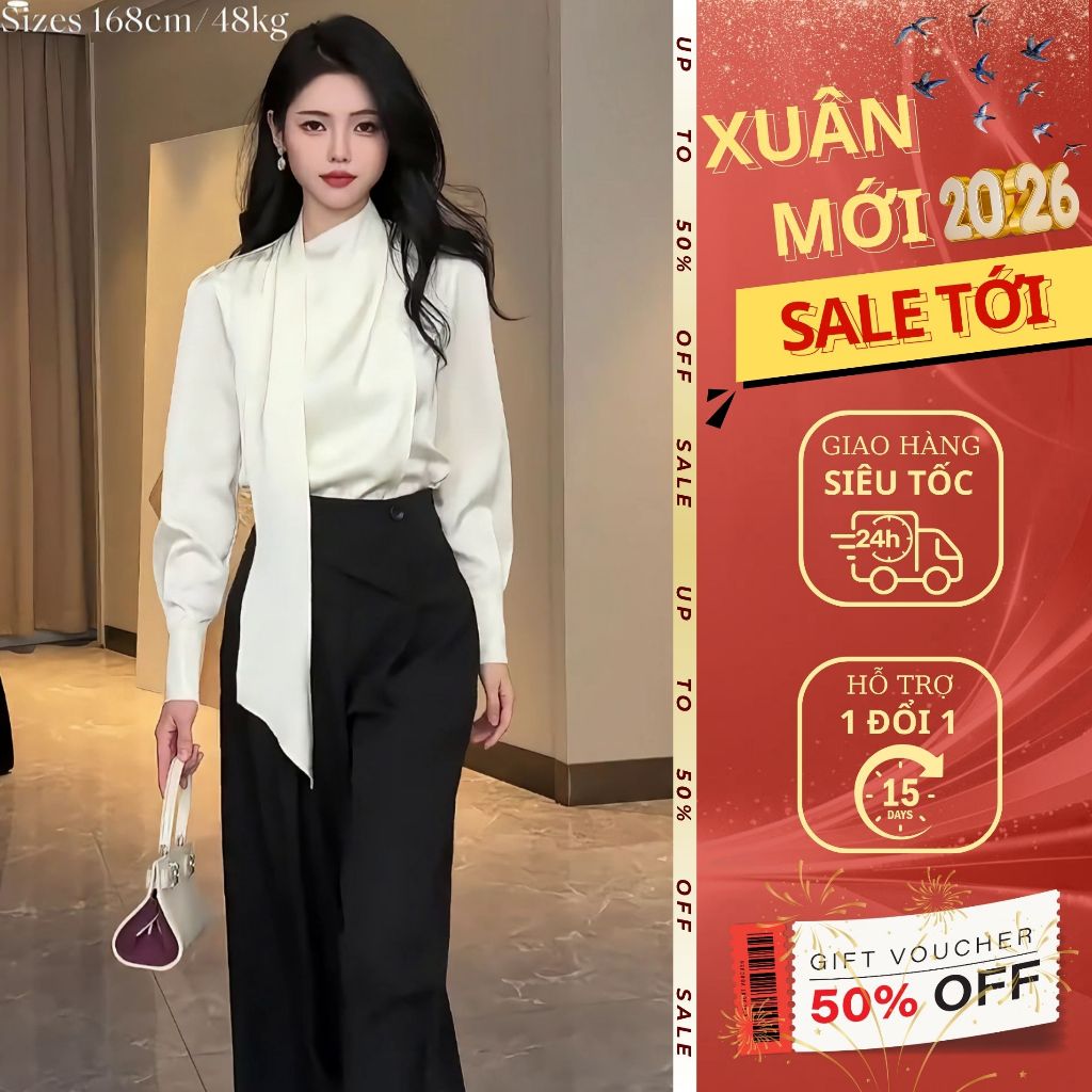 Áo lụa kiểu sang chảnh EMILI DESIGN  set công sở nữ Hàn Quốc [B87]