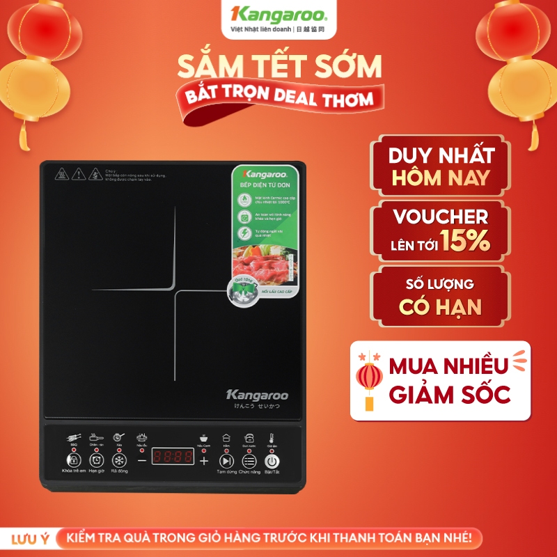Bếp điện từ đơn Kangaroo KG18IC1 - tặng nồi lẩu - Công suất 2000W