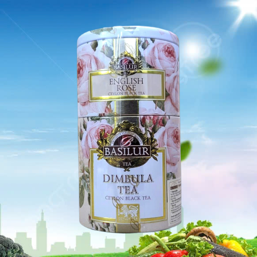 BASILUR ++ Hộp thiếc DIMBULA 100gr ++ TRÀ ĐEN NGUYÊN CHẤT HƯƠNG HOA HỒNG English Rose Ceylon Black T