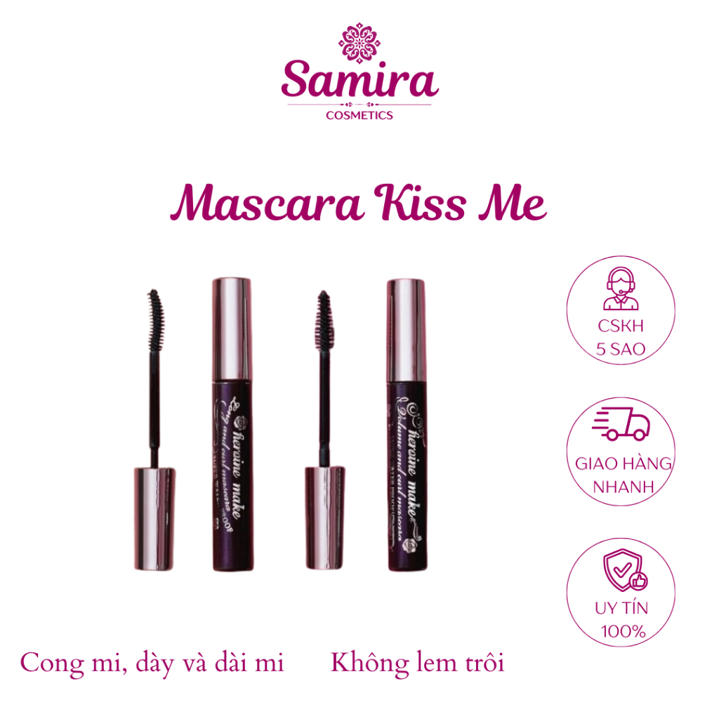 Mascara Không Lem Trôi, Giúp Nâng Cong Và Làm Dài Mi Kissme Mascara Long Up WP 6g - Samira.Cosmetics