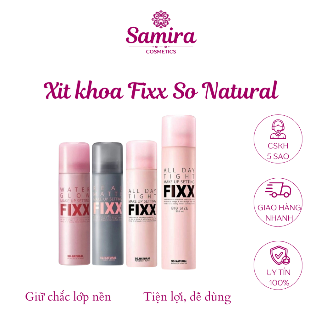Xịt khóa nền So Natural All Day Tight Fixx Xịt khóa SO Natural makeup fixx cho da căng bóng mịn lì 1