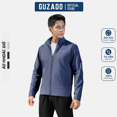 Áo Khoác Gió Nam GUZADO Thiết Kế Cổ Cao Trẻ Trung, Bo Gấu Ống Tay Linh Hoạt, Chống Gió Tốt GAG04-GCKG25W004
