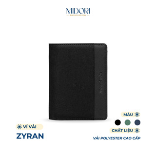 Ví Đứng ZYRAN Nam Nữ Bóp Đựng Tiền Thẻ Nhiều Ngăn Vải Phối Da PU Cao Cấp | MIDORI BAG COLLECTION