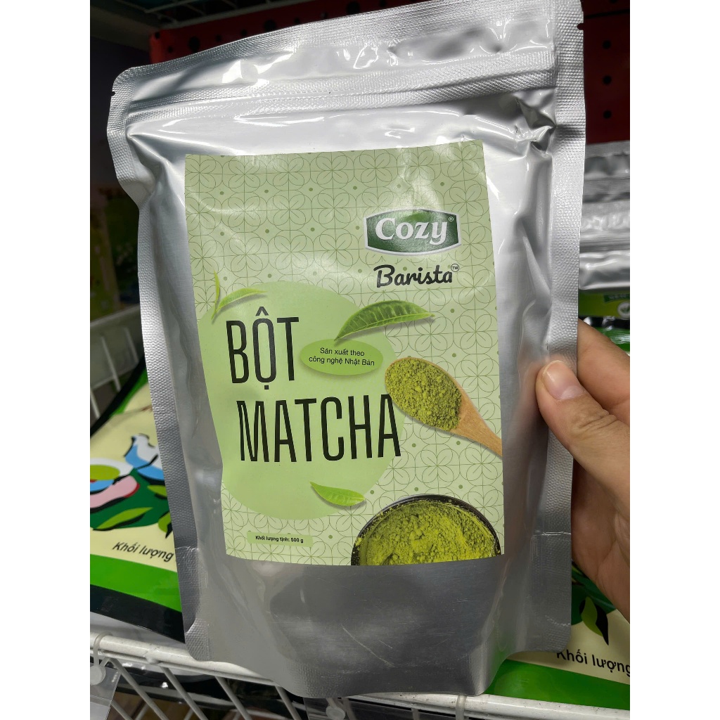 Bột Matcha Cozy Barista Gói 200g & 500g– Bột Trà Xanh Pha Chế Trà Sữa, Matcha Latte