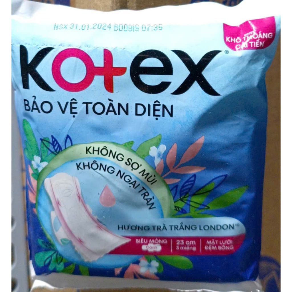 combo 30 miếng bvs kotex toàn diện có cánh