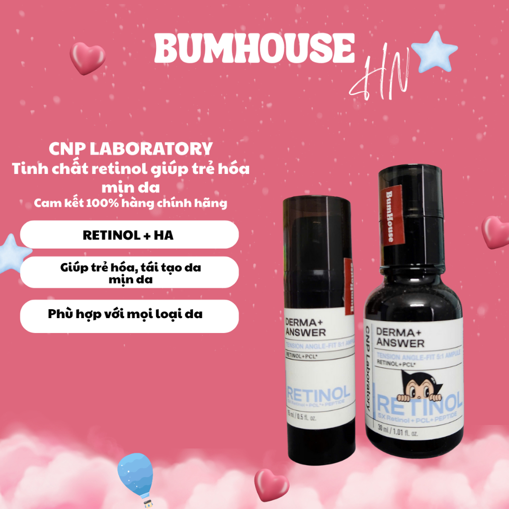 Tinh Chất Retinol CNP Laboratory Derma Answer Tension Angle Fit Ampoule 15ml/30ml