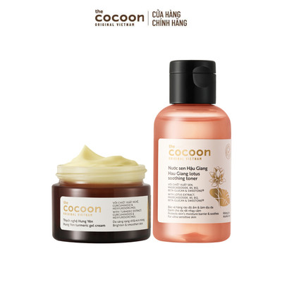 [MUA 2 GIẢM 41%] Combo Nước sen Hậu Giang (toner) 140ml & Thạch nghệ Cocoon 30ml