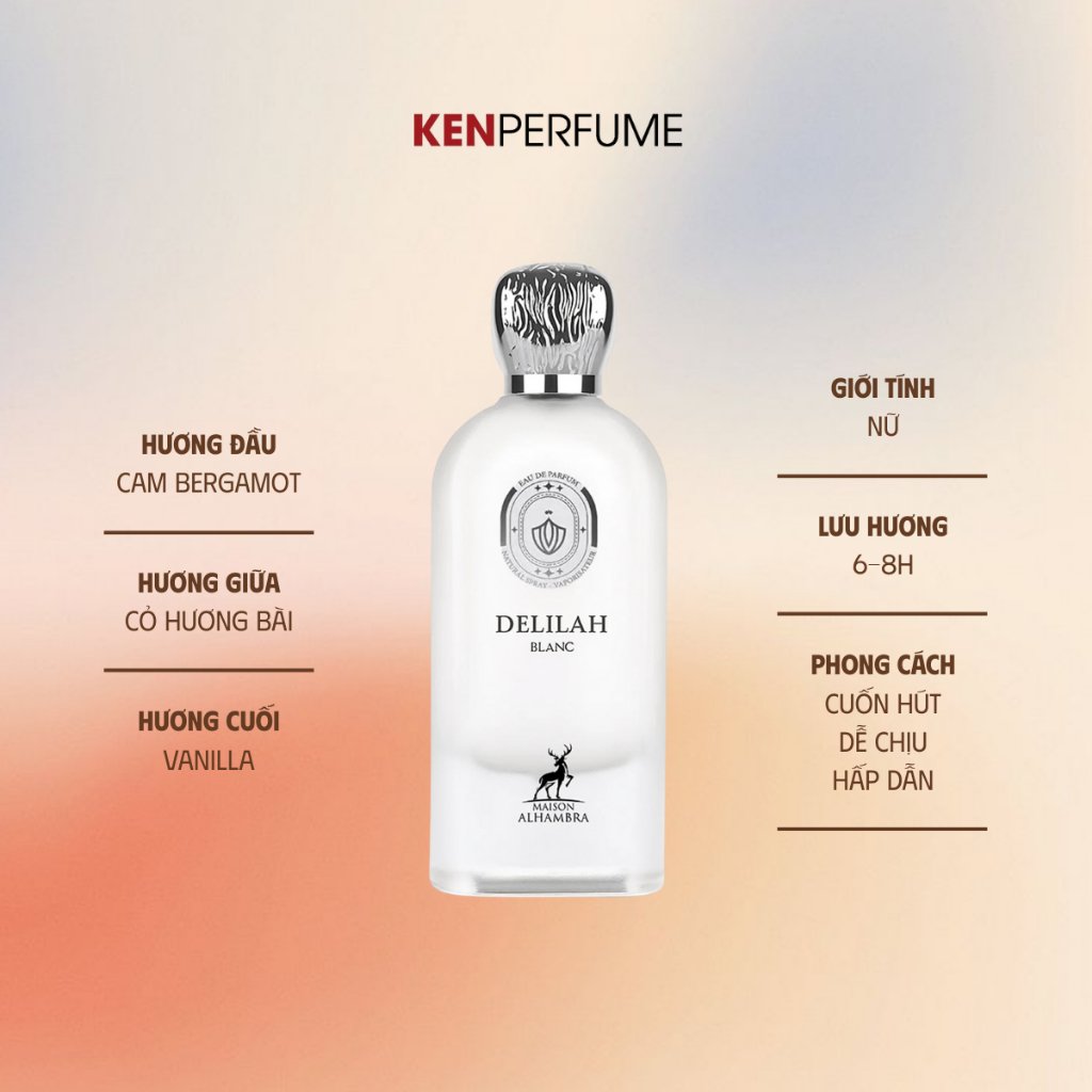 10ML Lattafa Delilah Blanc | Nước Hoa Nữ | Ken Perfume