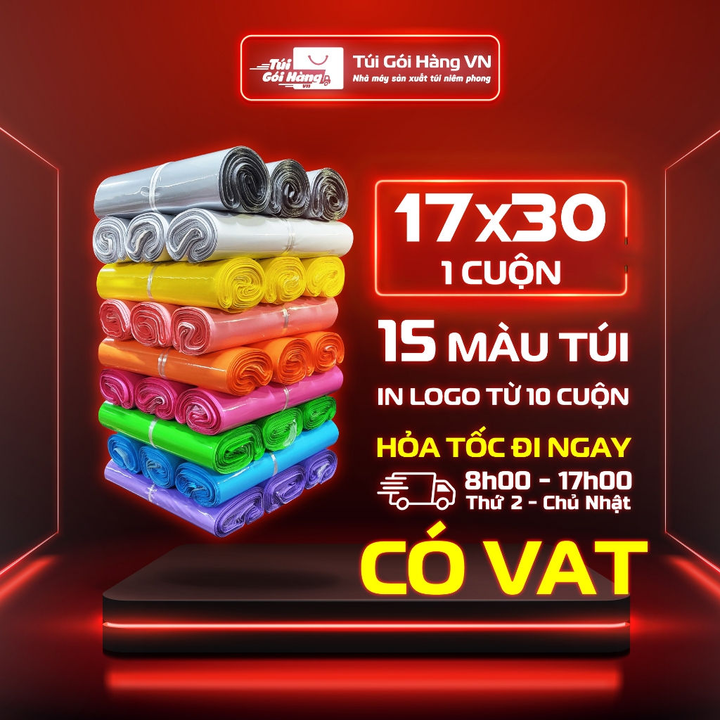 [1 Cuộn] Túi Niêm Phong 17x30 Đóng Phụ Kiện, Giao Hỏa Tốc, Giá Đã Bao Gồm VAT - Túi Gói Hàng VN