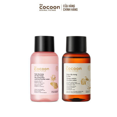 [MUA 2 GIẢM 40%] Combo Nước Tẩy Trang Sen Hậu Giang 140ml & Nước Tẩy Trang Bí Đao Cocoon 140ml