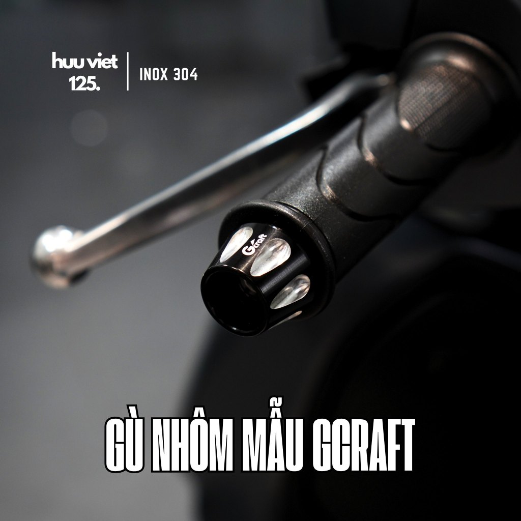 Gù tay lái xe máy, gù nhôm CNC, mẫu Gcraft , gắn cho Ab, Vario, Vision, Future, Wave,...