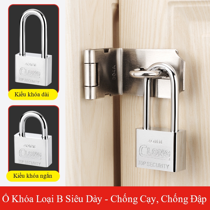 DLIGHT ổ khóa inox thép không gỉ bền chắc dùng cho cửa nhà và vali du lịch giúp tăng an toàn hạn chế cạy phá cắt và cưa