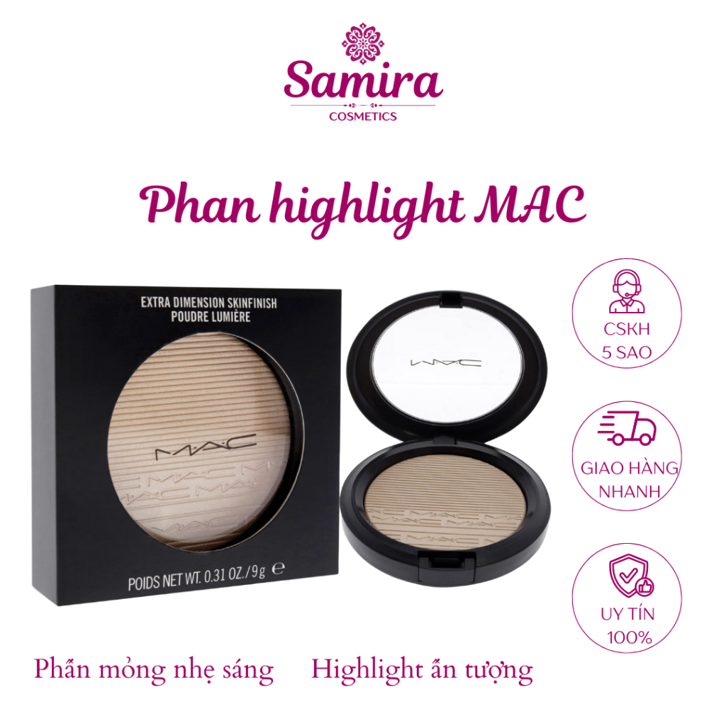 Phấn bắt sáng MAC Extra Dimension Skinfinish màu Double-Gleam, Highlight Mac Mini Size Chính Hãng - 