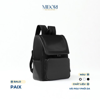 Balo Đi Học Đi Làm PAIX Nam Nữ Cặp Đựng Laptop Vải Phối Da PU Du Lịch | MIDORI BAG COLLECTION