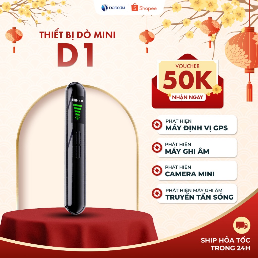 Thiết Bị Dò Tìm Phát Hiện Camera, Máy Ghi Âm, Máy Định Vị GPS DOSCOM D1, Hoạt Động Chính Xác