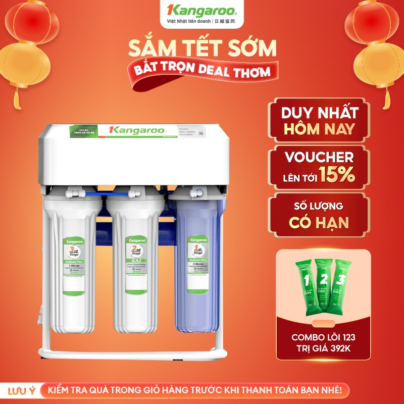 [LẮP ĐẶT 0Đ NỘI THÀNH HN &HCM] Máy lọc nước RO 6 lõi Kangaroo KGRP68EC - không vỏ tủ