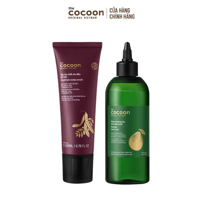 [MUA 2 GIẢM 41%] Combo Nước dưỡng tóc tinh dầu bưởi 310ml  & Tẩy da chết da đầu bồ kết Cocoon 200ml