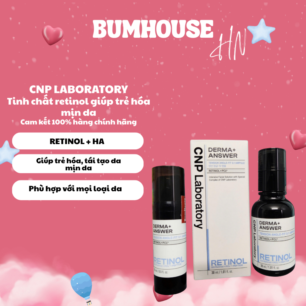 [HÀNG CTY] Tinh Chất Retinol CNP Laboratory Derma Answer Tension Angle Fit Ampoule 15ml/30ml