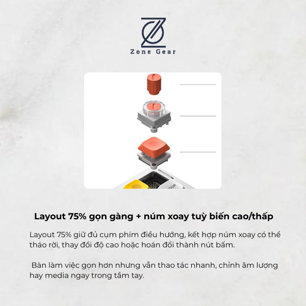 Bàn phím cơ Nuphy Air75 V3 - Bàn phím low profile không dây, Núm xoay điều chỉnh âm lượng, Khung nhôm, 3 mode kết nối | BigBuy360 - bigbuy360.vn