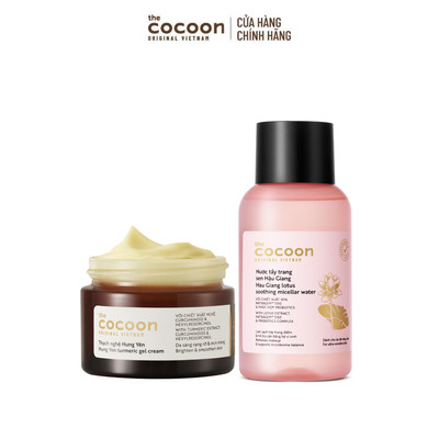 [MUA 2 GIẢM 41%] Combo Nước tẩy trang sen Hậu Giang 140ml & Thạch nghệ Cocoon 30ml