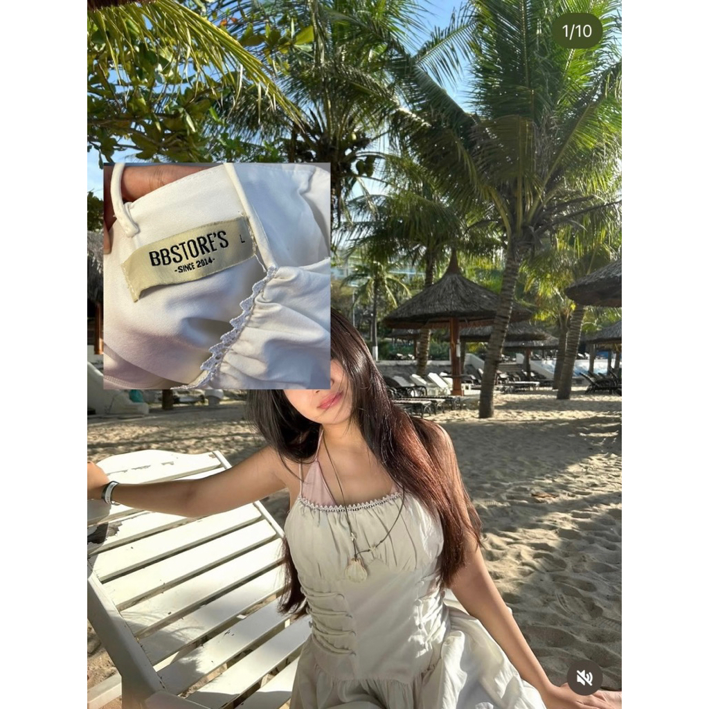 Đầm trắng dài BBSTORE'S (Mua ~700k) | Mới 90% | Size L