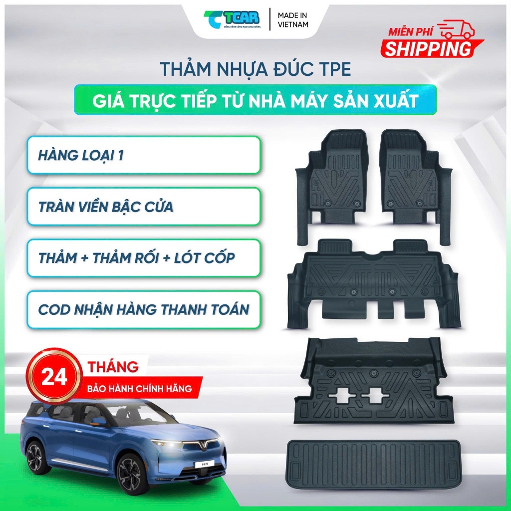 Thảm Sàn Ô Tô VinFast Limo Green TPE Cao Cấp