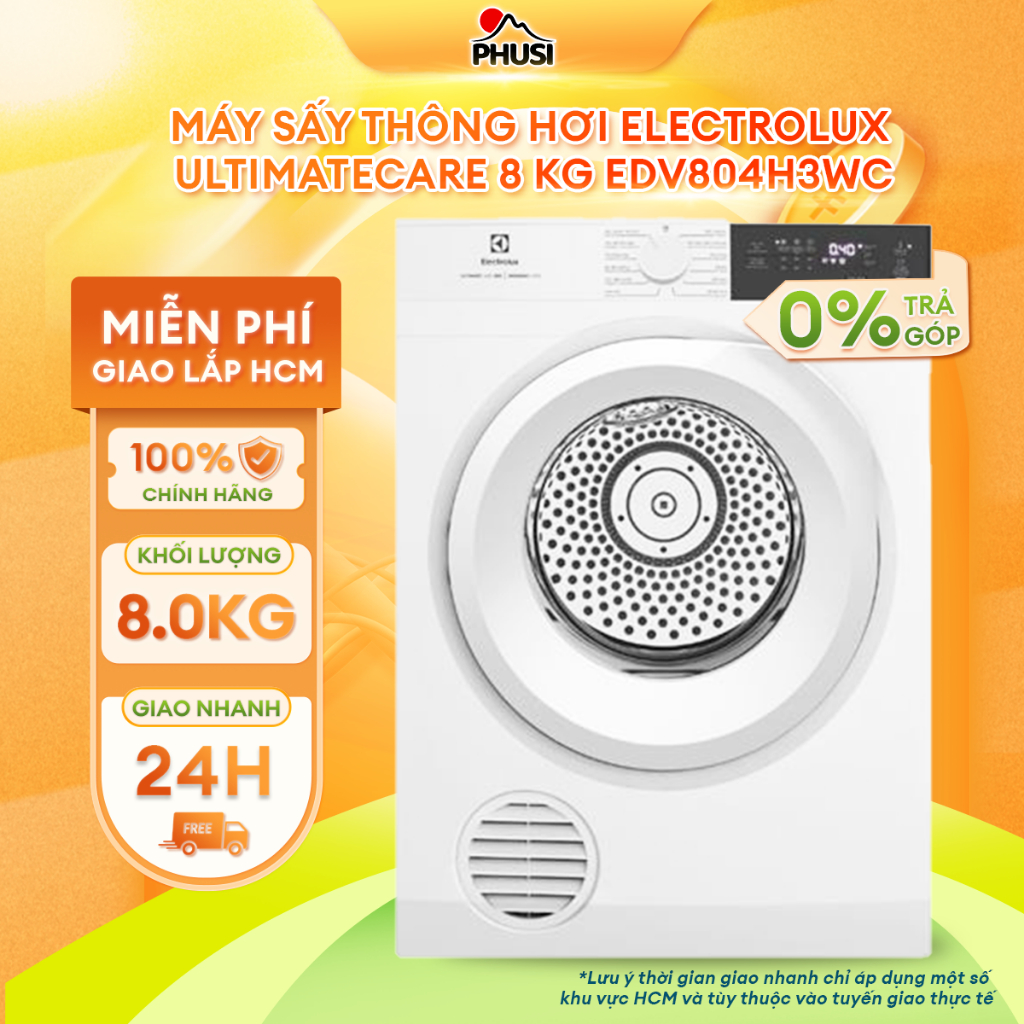 EDV804H3WC Máy sấy thông hơi Electrolux UltimateCare 8 kg EDV804H3WC [MIỄN PHÍ GIAO LẮP HCM]
