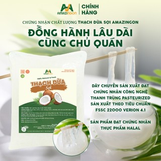 Thạch Dừa Sợi Ăn Liền – Giòn Ngon, Ít Ngọt – Topping Trà Sữa & Đồ Uống – Túi 1KG AMAZINGON