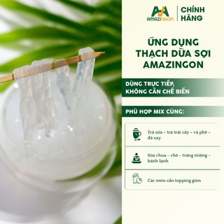 Thạch Dừa Sợi Ăn Liền – Giòn Ngon, Ít Ngọt – Topping Trà Sữa & Đồ Uống – Túi 1KG AMAZINGON