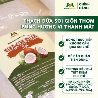 Thạch Dừa Sợi Ăn Liền – Giòn Ngon, Ít Ngọt – Topping Trà Sữa & Đồ Uống – Túi 1KG AMAZINGON