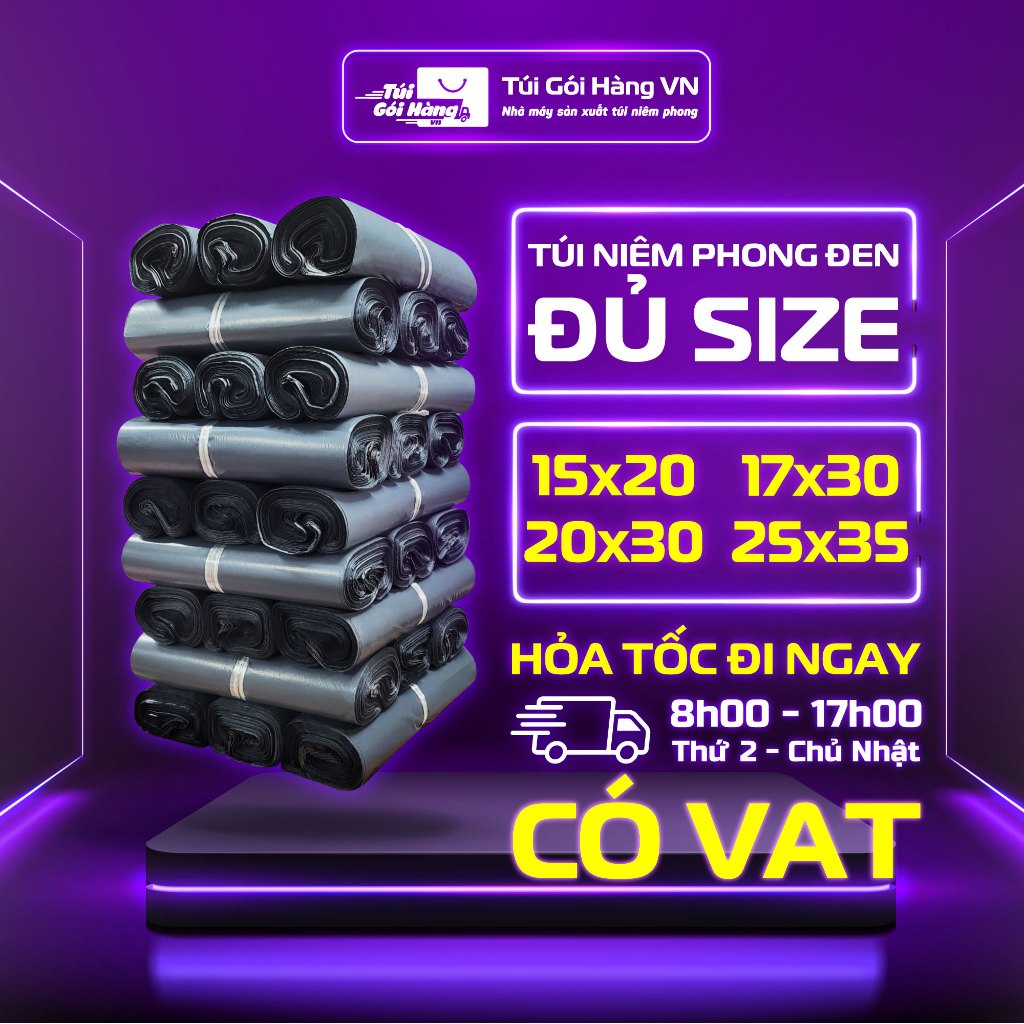 [1 Cuộn] Túi Niêm Phong Xám Đen 15x20, 15x25,17x30, 25x35, 28x42 Giao Hỏa Tốc, Giá Đã Bao Gồm VAT - Túi Gói Hàng VN