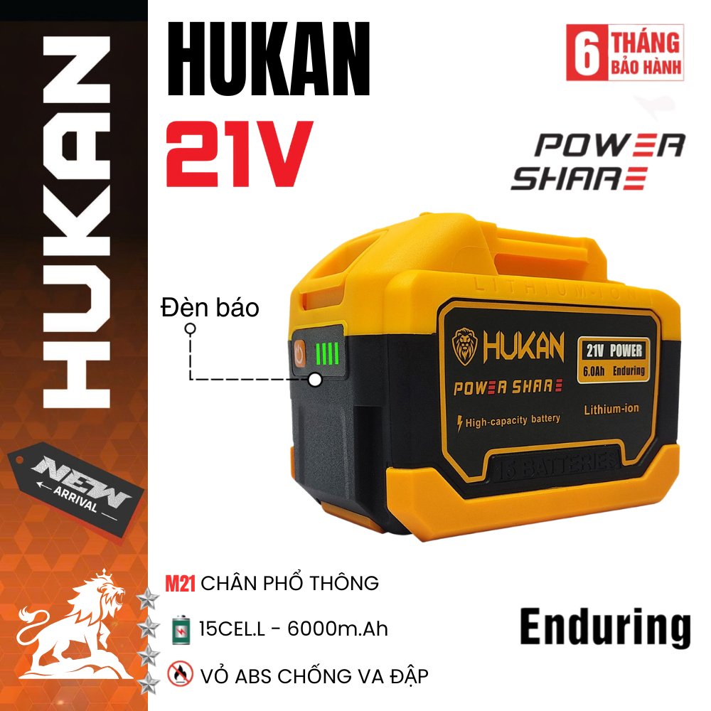 [ABS] HUKAN 15CELL 6AH, Chân phổ thông